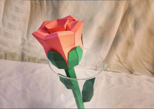 Rosa Bela Fera - Arquivo de Corte Low Poly 3d (em Pdf, Dxf)
