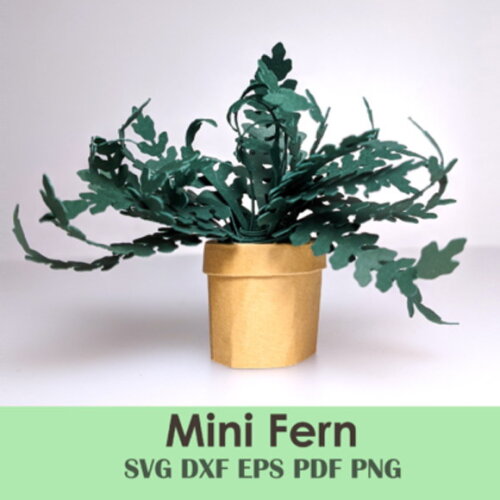 Samambaia Planta 6 Miniatura 3d Dollhouse Dxf Eps pdf Svg