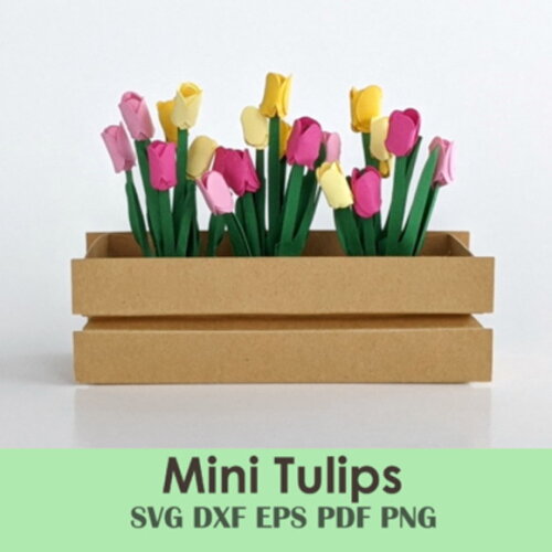 Tulipa Planta 20 Miniatura 3d Dollhouse Dxf Eps pdf Svg Png