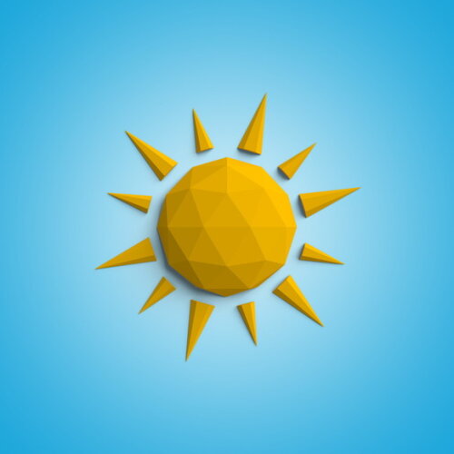 Sol de Parede - Arquivo de Corte Low Poly 3d (em Pdf)