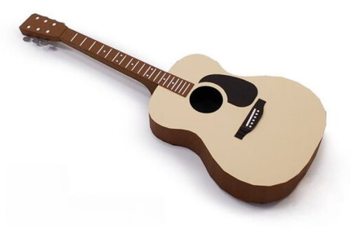 Violão - Arquivo de Corte Low Poly 3d (em Dxf, Svg)