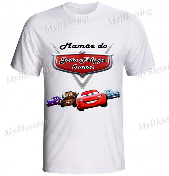 3 Camiseta personalizada carros disney