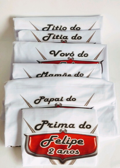 3 Camiseta Personalizada Carros Disney