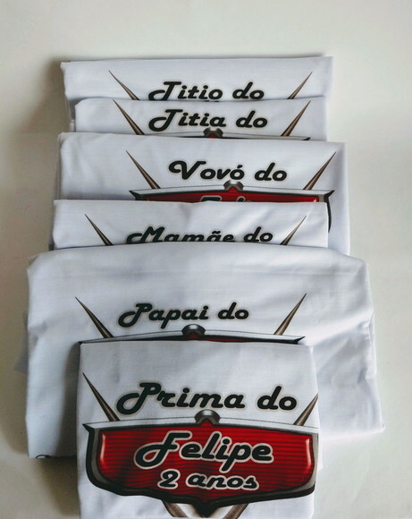 3 Camiseta Personalizada Carros Disney