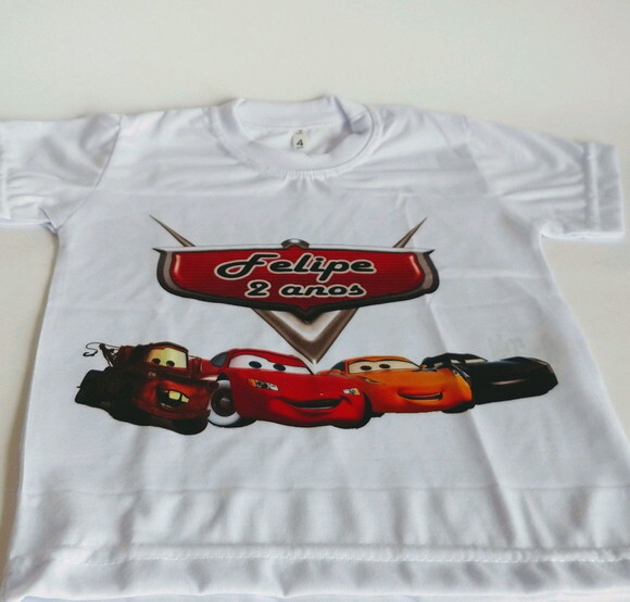 3 Camiseta Personalizada Carros Disney