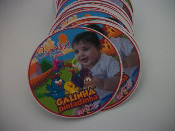 Adesivos Latinha galinha pintadinha