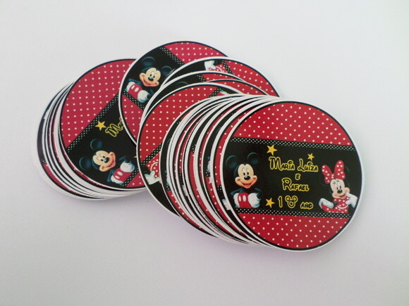 Adesivos para latinha mickey e minie