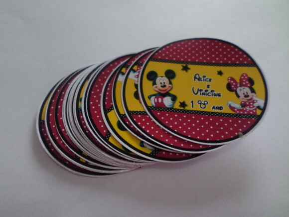 Adesivos para latinha mickey e minie