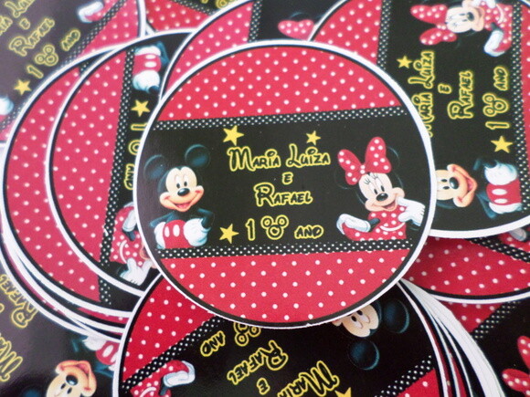 Adesivos para latinha mickey e minie