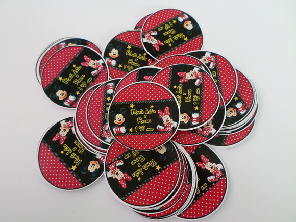 Adesivos para latinha mickey e minie