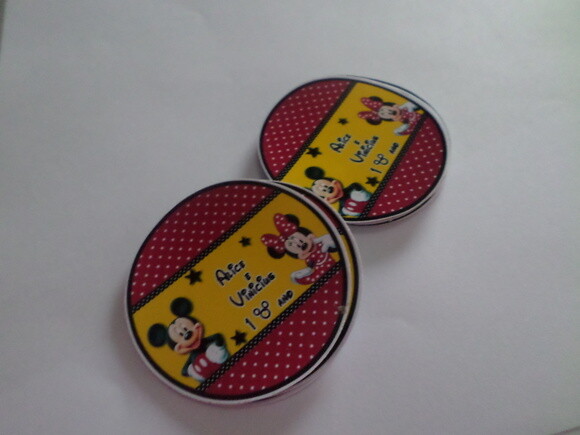 Adesivos para latinha mickey e minie