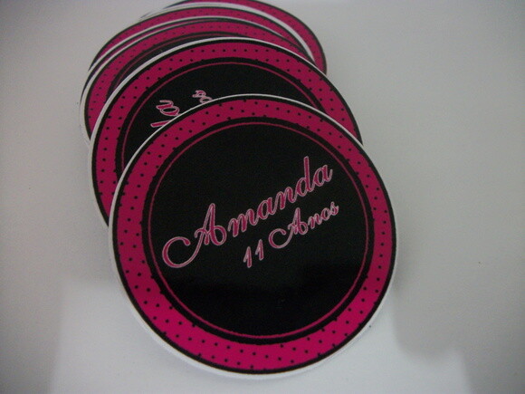 Adesivos Para Latinhas pink e preto