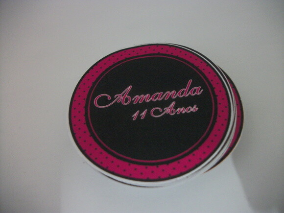 Adesivos Para Latinhas pink e preto