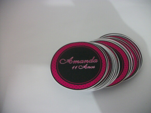 Adesivos Para Latinhas pink e preto