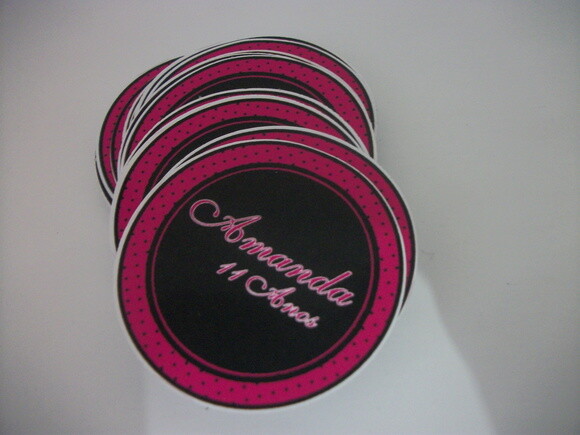 Adesivos Para Latinhas pink e preto