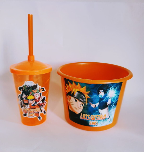 Balde de Pipoca e Copo Personalizados