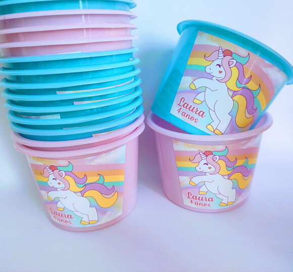 Balde de Pipoca Personalizado Unicórnio