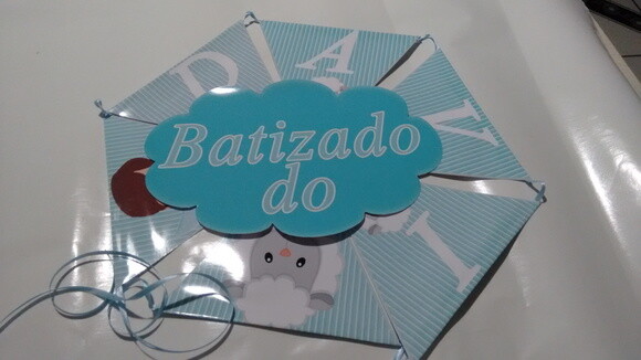 Bandeirola Personalizada Batizado