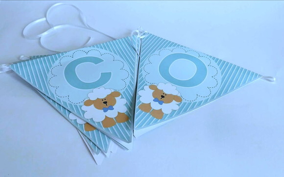 Bandeirolas Personalizadas Chá de Bebê