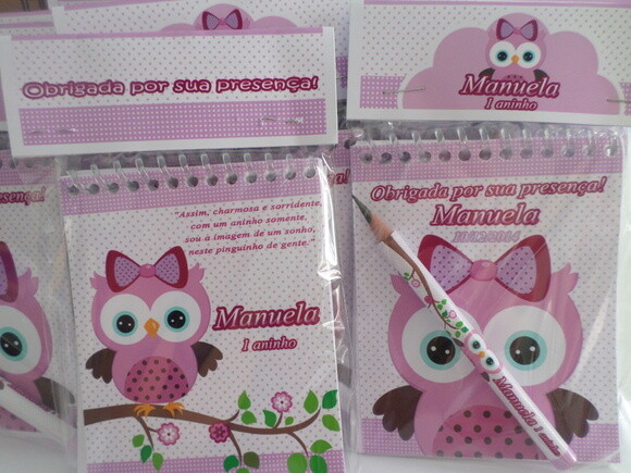 Bloquinho Personalizado Corujinha