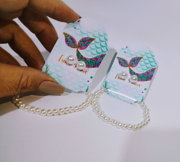 Brinco com Pulseira Pérola Personalizado