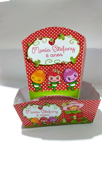 Caixa Batata e Mini Dog Personalizada Moranguinho