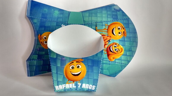 Caixa de Batata Frita Personalizada Emoji o Filme,