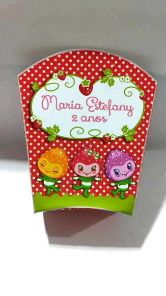 Caixa de Batata Frita Personalizada Moranguinho