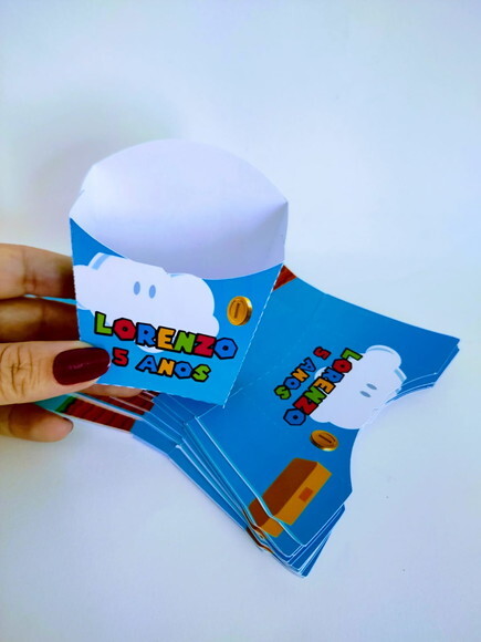 Caixa de Batata Frita Personalizada Super Mario
