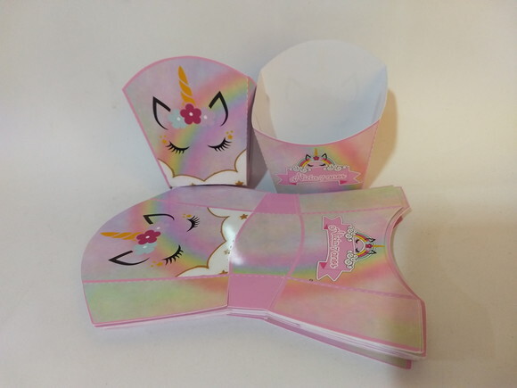 Caixa de Batata Personalizada Unicornio