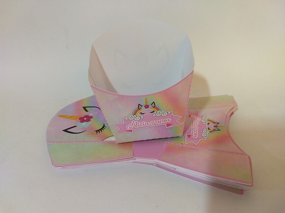 Caixa de Batata Personalizada Unicornio