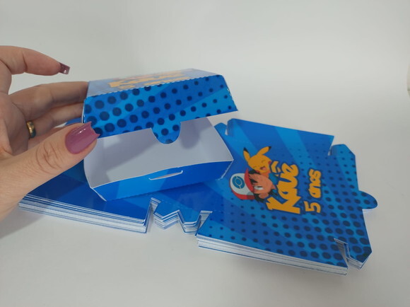 Caixa Hambúrguer Personalizada Pokémon