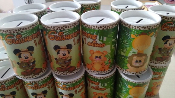 Cofrinho Personalizado Mickey Safari