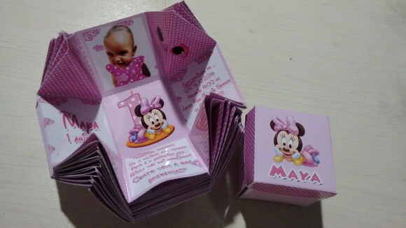Convite Caixinha Minnie Baby
