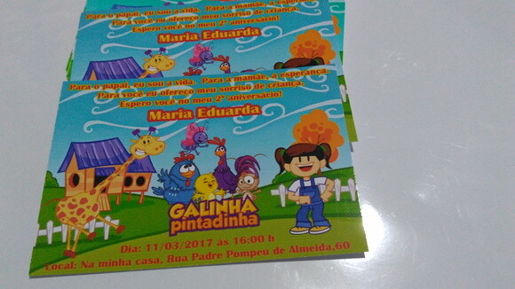 Convite galinha pintadinha
