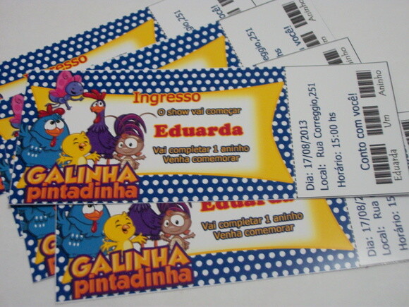 Convite  Ingresso Galinha Pintadinha