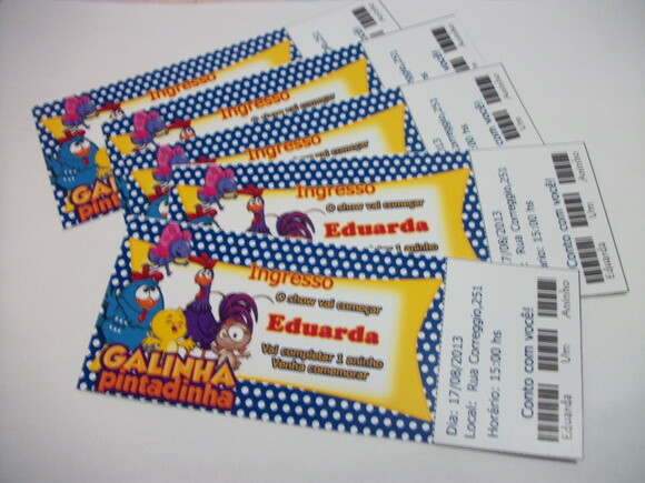 Convite  Ingresso Galinha Pintadinha
