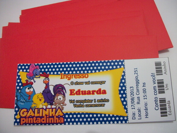 Convite  Ingresso Galinha Pintadinha