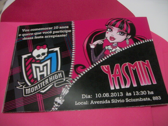 Convite Monster High tradicional
