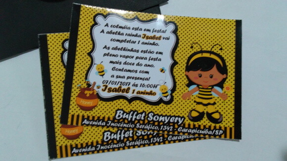 Convite Personalizado Abelhinha