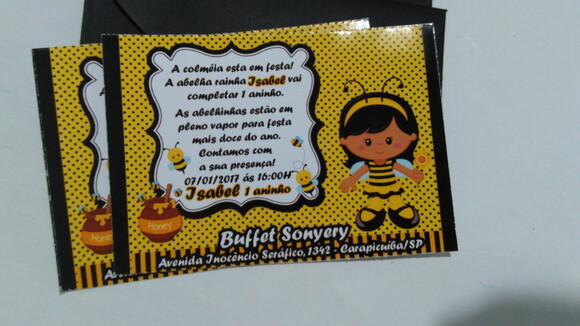 Convite Personalizado Abelhinha