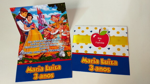 Convite personalizado branca de neve