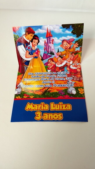 Convite personalizado branca de neve