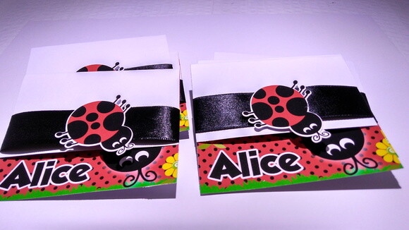 Convite personalizado joaninha