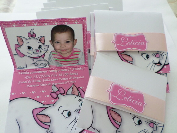 Convite personalizado gata marie