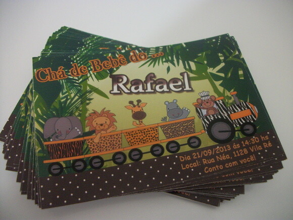 Convites chá de bebê safari
