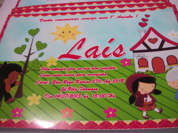 Convites chapéuzinho vermelho