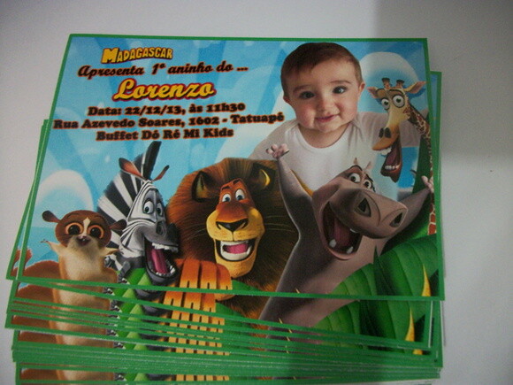 Convites Personalizados madagascar