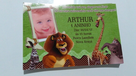 Convites Personalizados Madagascar