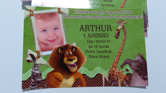 Convites Personalizados Madagascar